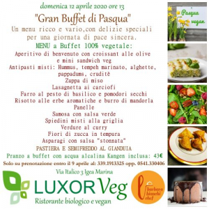 menu pranzo di pasqua vegana
