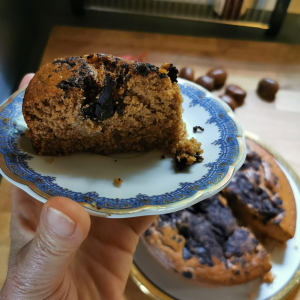 torta di castagne, pere e cioccolato