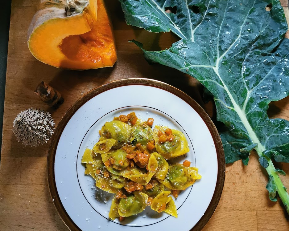 Tortelli con cavolo nero e zucca