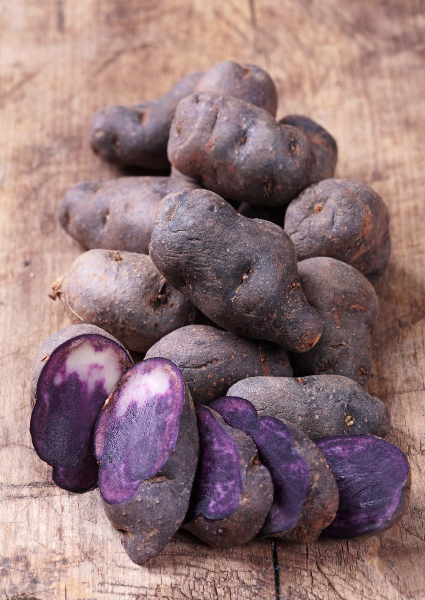 Colori bianco e viola di frutta e verdura